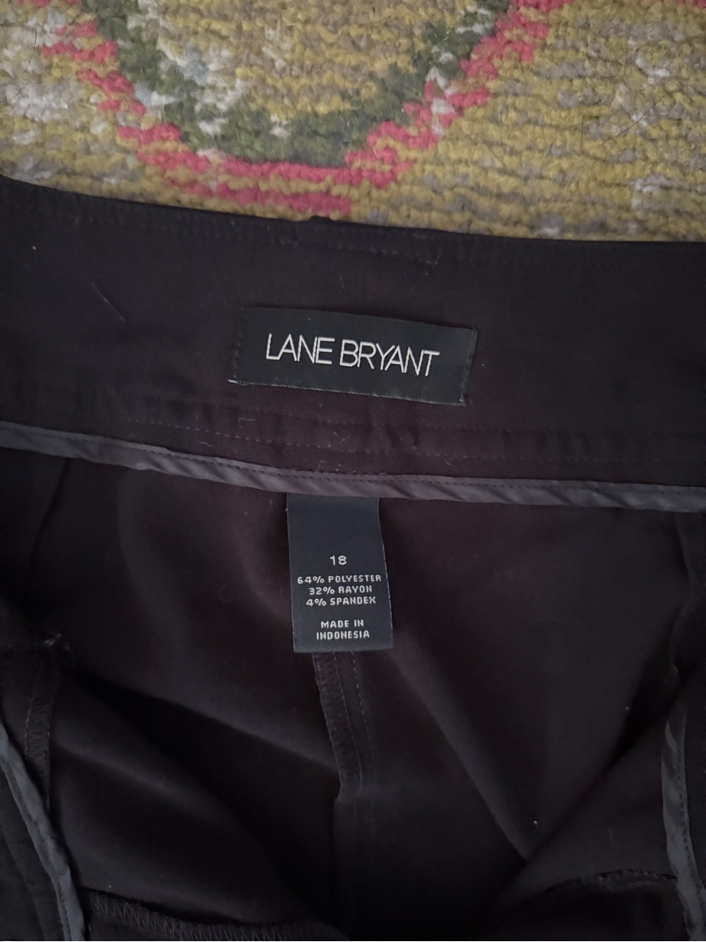 Lane Bryant 18 Black Challis Wide-Leg Pant with Hook Closure - Picture 3 of 6